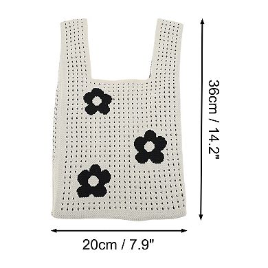 Openwork Flower Knitted Wrist Bag 1Pc