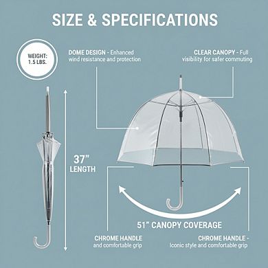 Clear Bubble Umbrella Adult, Dome Canopy Lightweight Windproof Rain Protection