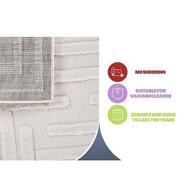 Geometric High-Low Area Rug - 5.3x7.6