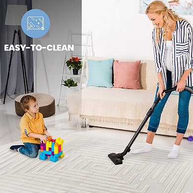 Geometric High-Low Area Rug - 5.3x7.6