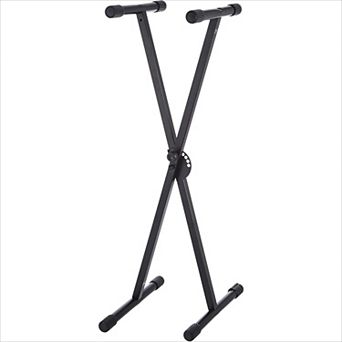 Black Portable Single X Keyboard Stand, Adjustable Height for Digital Piano