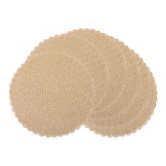 Rustic Placemats Set of 6 Round Woven Mats for Dining Table Decor Washable Table Mat 15x15 Inch