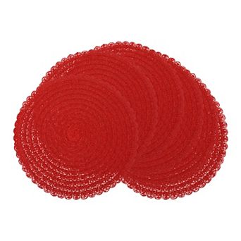 Rustic Placemats Set of 6 Round Woven Mats for Dining Table Decor Washable Table Mat 15x15 Inch