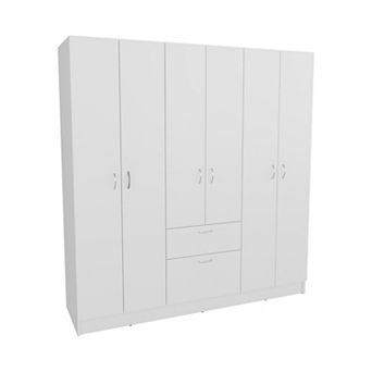 Mitu Six Doors Armoire, Seven Interior Shelves, One Drawer, Rod