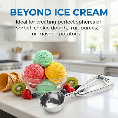 Ice Cream Scoop, 1 Pcs Stainless Steel Ice Cream Scooper, Easy Release, Easy Clean 9x2.5Inch