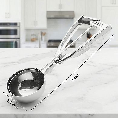Ice Cream Scoop, 1 Pcs Stainless Steel Ice Cream Scooper, Easy Release, Easy Clean 9x2.5Inch