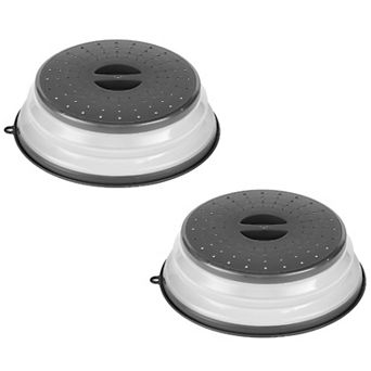 Collapsible Microwave Covers 2 Pack with Steam Vents and Easy Grip Handles
