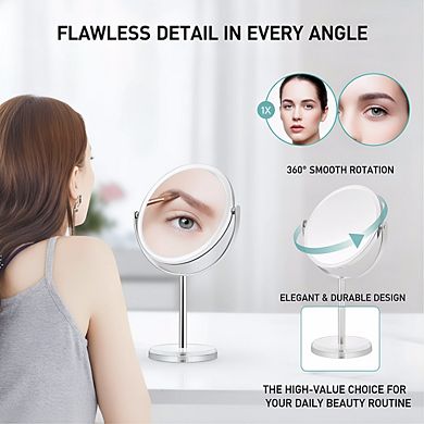 Double Sided 20X Magnifying Mirror 7.8", Tabletop with 360° Rotation for Vanity