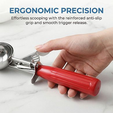 Ice Cream Scoop, 1 Pcs Stainless Steel Ice Cream Scooper, Ergonomic Handle 8.1x2Inch