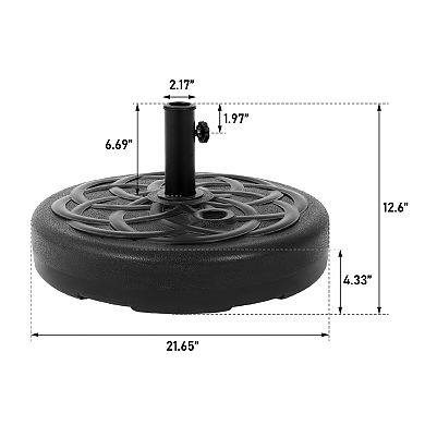 Fillable Umbrella Base Water/Sand 220 lbs Black
