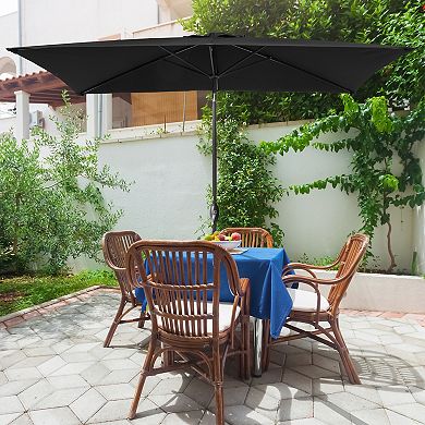Sonkuki 10×6.5ft Rectangular Outdoor Patio Market Umbrella for Deck, Garden and Poolside