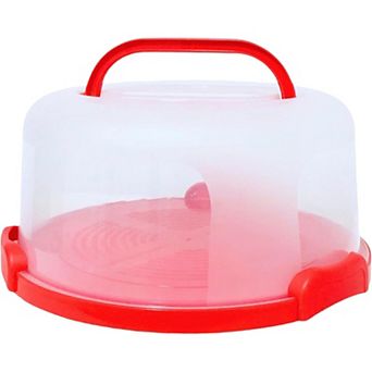Large Round Cake Carrier 10", Multi-Purpose 5-Section with Collapsible Handles