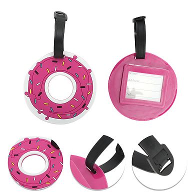 1 Pc Doughnut Luggage Tag for Travelling Rose Red