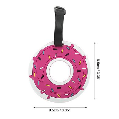 1 Pc Doughnut Luggage Tag for Travelling Rose Red