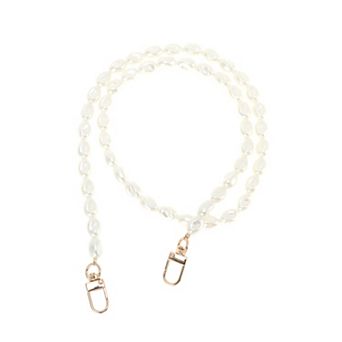1 pc Irregular Faux Pearl Handbag Strap White 31.5"