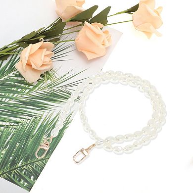 1 Pc Irregular Faux Pearl Handbag Strap White 31.5"