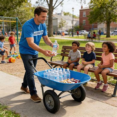 Two-Wheeled Garden Cart with 15" Pneumatic Tires