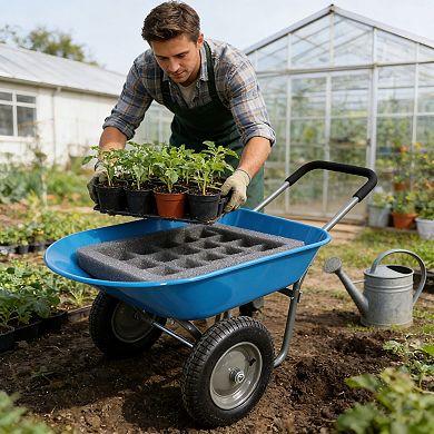 Two-Wheeled Garden Cart with 15" Pneumatic Tires