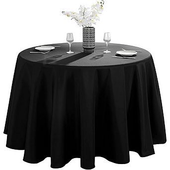 Round Polyester Tablecloth, Stain-Resistant, Wrinkle-Resistant, Durable