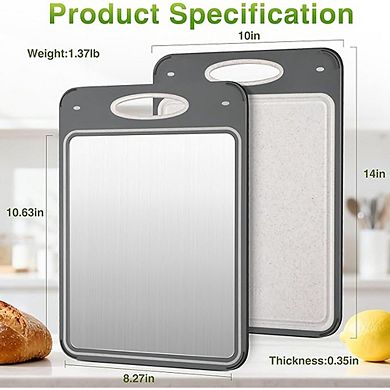 Titanium Cutting Board Set Double Sided for Meat Fish Fruits Vegetables