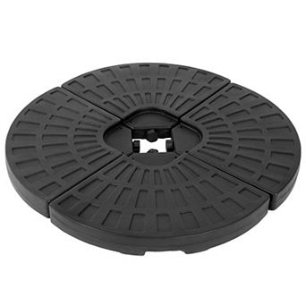 Four-Piece Detachable Square Umbrella Base Fillable Black