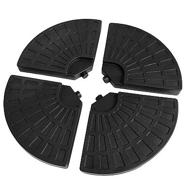Four-Piece Detachable Square Umbrella Base Fillable Black
