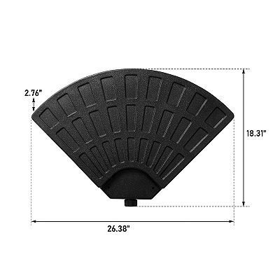 Four-Piece Detachable Square Umbrella Base Fillable Black