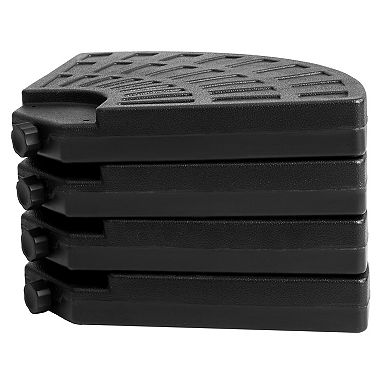 Four-Piece Detachable Square Umbrella Base Fillable Black
