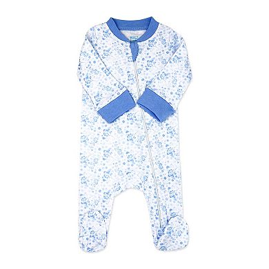 Baby Girls Bluebirds Zippered Footed Sleeper