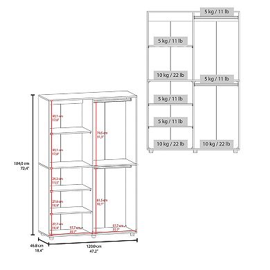 Eco High Two Door Freestanding Armoire With Hanging Rod And Interior Shelves, Compact Bedroom.
