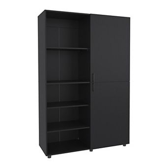 Eco High Two Door Freestanding Armoire With Hanging Rod And Interior Shelves, Compact Bedroom.