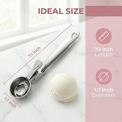 Ice Cream Scoop Comfortable Ergonomic Handle Easy Release Easy Clean for Gelato 1Pc7.1x1.7Inch