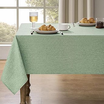Faux Linen Rectangle Tablecloth, Waterproof, Washable, Durable
