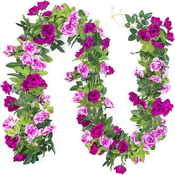 Artificial Rose Flower Garland Vines Set for Wedding Home Wall Decor