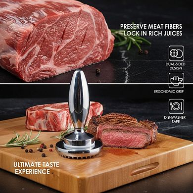 Heavy Duty Reversible Meat Tenderizer, Dual-Sided Pounder Mallet for Marinade Prep