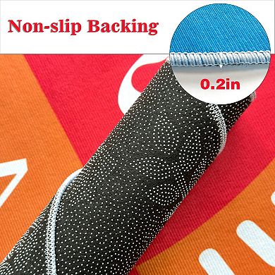 Alphabet Circle Rug 4ft Round Nonslip Educational Play Mat Rainbow Kids Floor Carpet