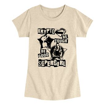 Girls 7-16 DC Comics Supergirl & Krypto Be Tough Be Good Punk Graphic Tee