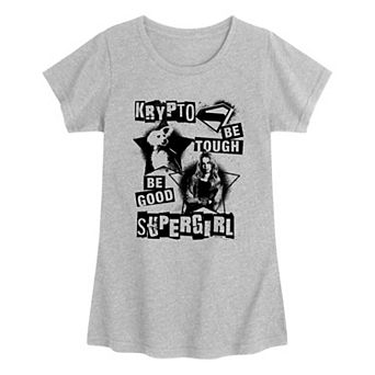 Girls 7-16 DC Comics Supergirl & Krypto Be Tough Be Good Punk Graphic Tee