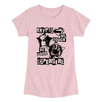 Girls 7-16 DC Comics Supergirl & Krypto Be Tough Be Good Punk Graphic Tee