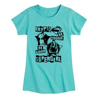 Girls 7-16 DC Comics Supergirl & Krypto Be Tough Be Good Punk Graphic Tee