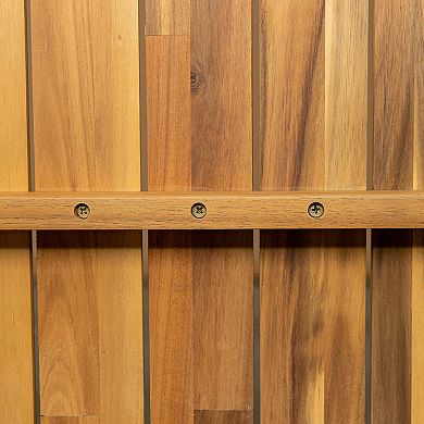 TEINIE Classic Patio Dining Table, Acacia Wood, Light Teak Finish