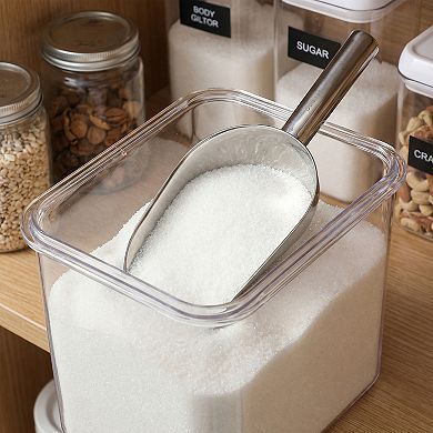 Easy Clean Stainless Steel Ice Scoop for Candy Buffet Kitchen Ice Bucket 1Pcs 10.6x4.3Inch