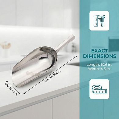 Easy Clean Stainless Steel Ice Scoop for Candy Buffet Kitchen Ice Bucket 1Pcs 10.6x4.3Inch