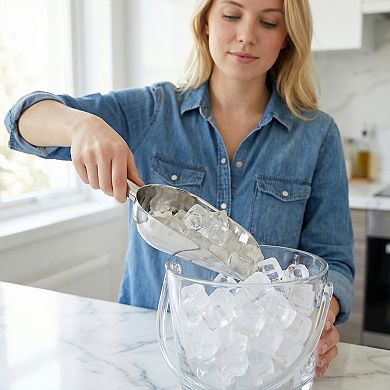 Easy Clean Stainless Steel Ice Scoop for Candy Buffet Kitchen Ice Bucket 1Pcs 10.6x4.3Inch