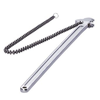 Chain Pipe Wrench with Serrated Jaws for Plumbing, Automotive, and Construction
