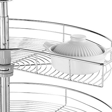 VEVOR 28" Kidney Corner Organizer 2 Tier Rotating Cabinet Lazy Susan Shelf
