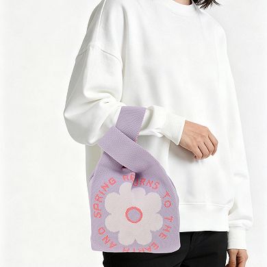 Sunflower Letter Knitted Wrist Bag 1Pc