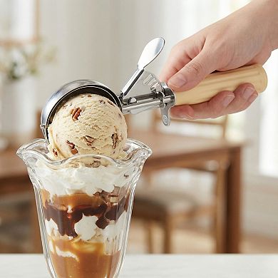 Ice Cream Scoop, 1 Pcs Stainless Steel Ice Cream Scooper, Ergonomic Handle 8.8x2.6Inch