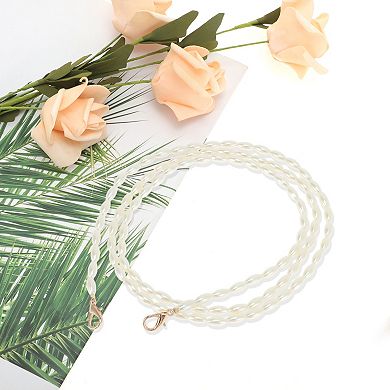 1 Pc Bead Handbag Strap White 47.24"