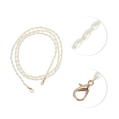 1 Pc Bead Handbag Strap White 47.24"